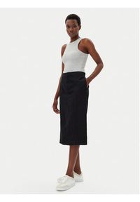 Calvin Klein Jeans Spódnica midi J20J225327 Czarny Regular Fit. Kolor: czarny. Materiał: bawełna, len