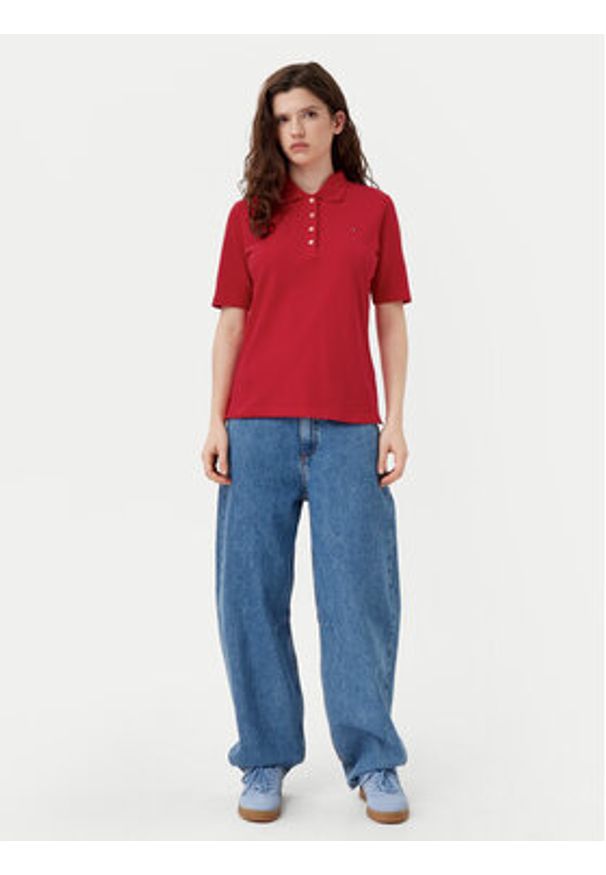 TOMMY HILFIGER - Tommy Hilfiger Polo 1985 WW0WW43224 Czerwony Regular Fit. Typ kołnierza: polo. Kolor: czerwony. Materiał: bawełna