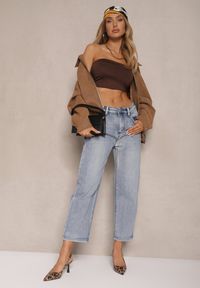 Renee - Niebieskie Jeansy High Waist Mom Fit Zolseli. Okazja: na co dzień. Stan: podwyższony. Kolor: niebieski. Styl: elegancki, casual #5