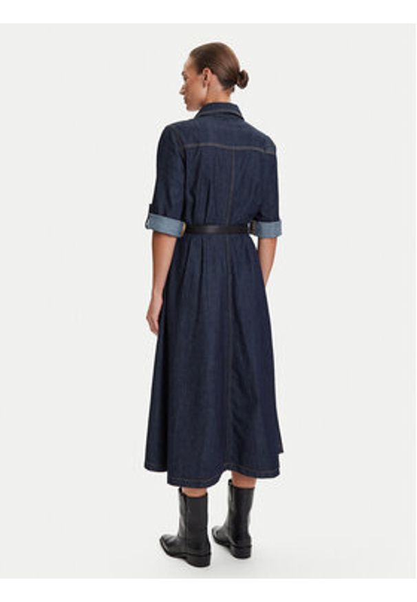 Liu Jo Sukienka jeansowa UF5148 D0268 Granatowy Regular Fit. Kolor: niebieski. Materiał: bawełna