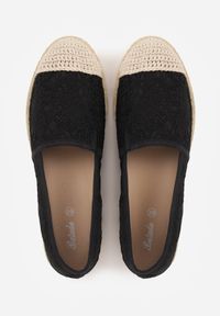 Born2be - Czarne Koronkowe Espadryle z Plecionką na Nosku Zynava. Kolor: czarny. Materiał: koronka. Sezon: wiosna, lato. Styl: klasyczny #7
