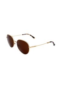 Calvin Klein okulary przeciwsłoneczne męskie kolor złoty. Kształt: okrągłe. Kolor: złoty #2