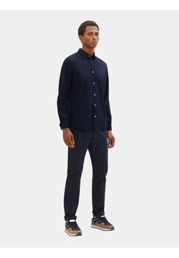 Tom Tailor Koszula 1037435 Granatowy Regular Fit. Kolor: niebieski. Materiał: bawełna