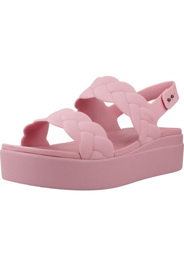 Crocs - Sandały CROCS BROOKLYN WOVEN UPPER LW Rose. Kolor: różowy. Materiał: syntetyk