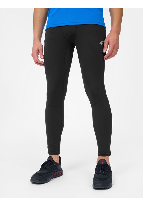 4f - 4F Legginsy treningowe szybkoschnące męskie S. Kolor: czarny. Materiał: dzianina, materiał, guma. Sport: fitness