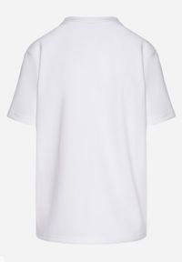 Born2be - Biały T-shirt z Małym Nadrukiem Tenalera. Okazja: na co dzień. Kolor: biały. Wzór: nadruk. Styl: klasyczny, elegancki, casual
