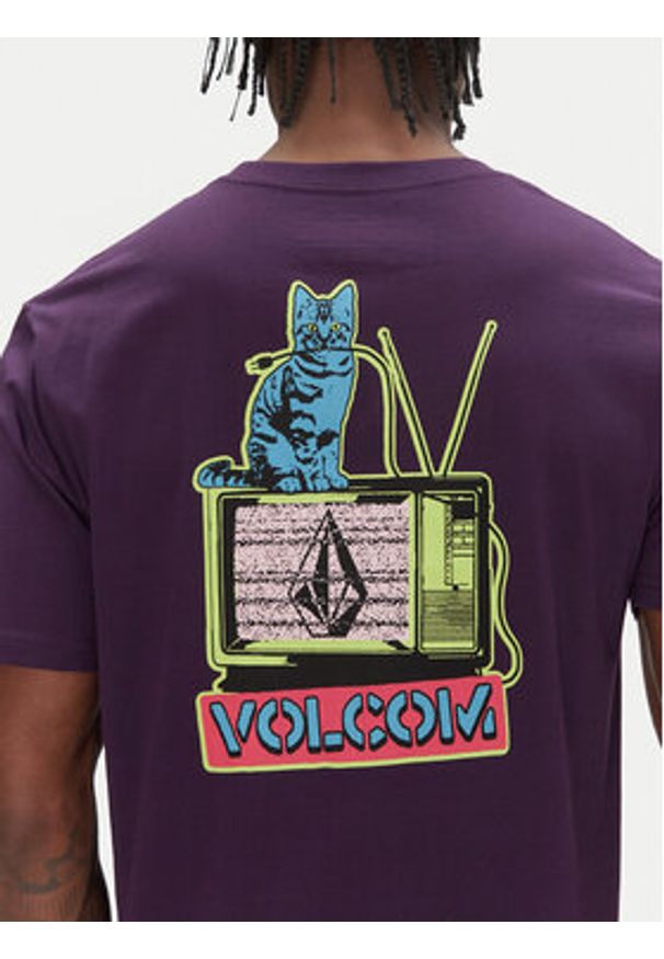 Volcom T-Shirt Catv A3512552 Fioletowy Classic Fit. Kolor: fioletowy. Materiał: bawełna