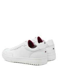 TOMMY HILFIGER - Tommy Hilfiger Sneakersy Th Basket Core Lth Pinperf FM0FM05466 Biały. Kolor: biały. Materiał: skóra #4