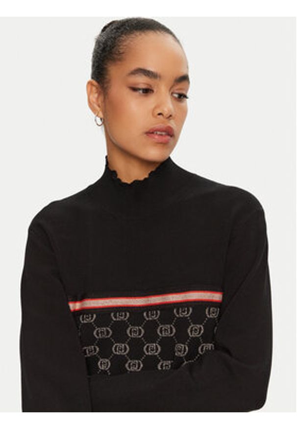 Liu Jo Sport Sukienka dzianinowa TF4227 MS63L Czarny Regular Fit. Kolor: czarny. Materiał: wiskoza, syntetyk. Typ sukienki: sportowe. Styl: sportowy