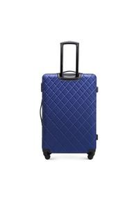 Wittchen - Duża walizka z ABS-u w ukośną kratkę granatowa. Kolor: niebieski. Materiał: guma. Wzór: kratka #4