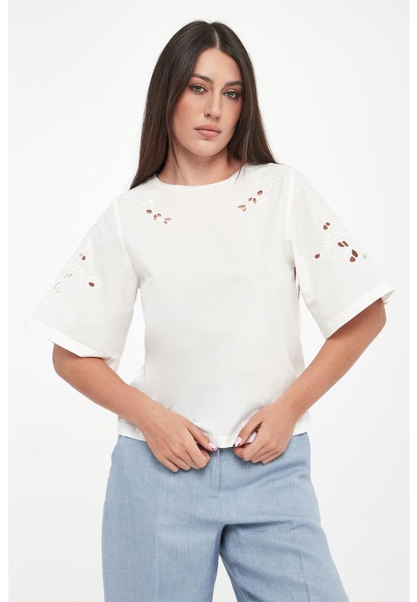 Weekend Max Mara - T-shirt damski ażurowy Targa WEEKEND MAX MARA. Wzór: ażurowy