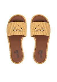 Love Moschino - LOVE MOSCHINO Klapki JA28252G0OJR5107 Beżowy. Kolor: beżowy. Materiał: materiał #3