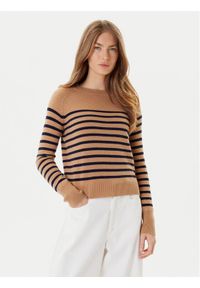 Marella Sweter Pace 2523366244 Brązowy Regular Fit. Kolor: brązowy. Materiał: kaszmir