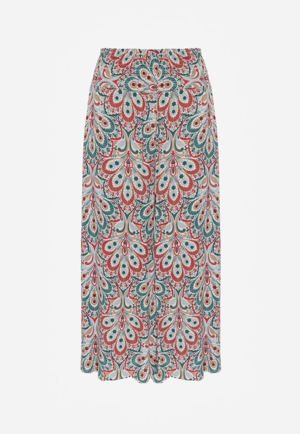 Renee - Czerwone Spodnie z Gumką w Pasie i Szerokimi Nogawkami z Wiskozy Adotria. Kolor: czerwony. Materiał: wiskoza