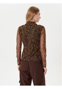 DKNY Bluzka P53HVCMM Brązowy Regular Fit. Kolor: brązowy. Materiał: syntetyk #4