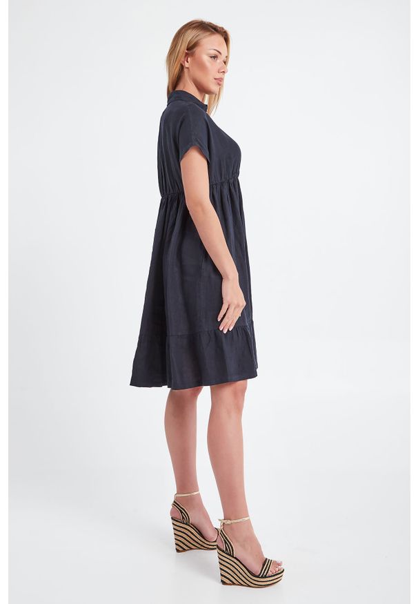 Max Mara Leisure - SUKIENKA DOLMEN MAX MARA LEISURE. Materiał: len. Długość rękawa: krótki rękaw. Styl: elegancki