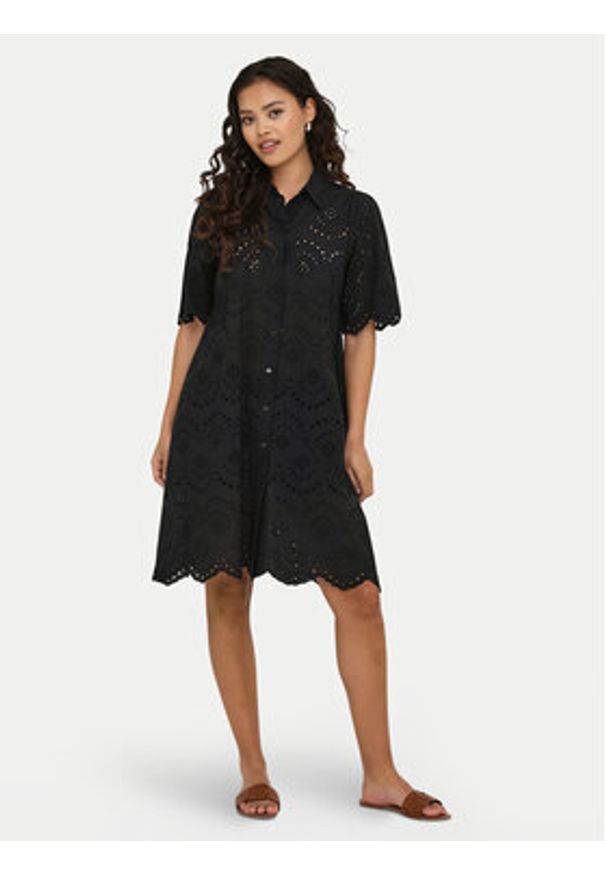 only - ONLY Sukienka letnia Valais 15357653 Czarny Regular Fit. Kolor: czarny. Materiał: bawełna. Sezon: lato