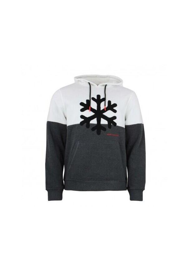 PEAK MOUNTAIN - Bluza z kapturem Peak Mountain Carlo. Typ kołnierza: kaptur. Kolor: biały. Materiał: polar. Sezon: zima. Sport: narciarstwo