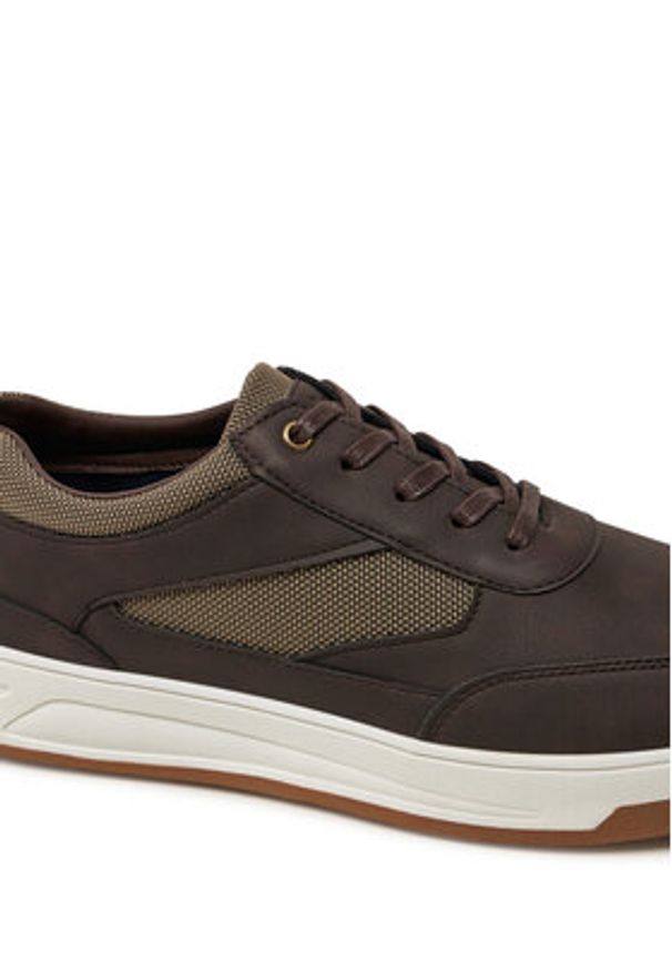 Pierre Cardin Sneakersy 9637 Brązowy. Kolor: brązowy. Materiał: skóra