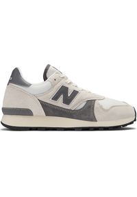 Buty męskie New Balance M475VTA – beżowe. Okazja: na co dzień. Kolor: beżowy. Materiał: materiał, zamsz. Szerokość cholewki: normalna
