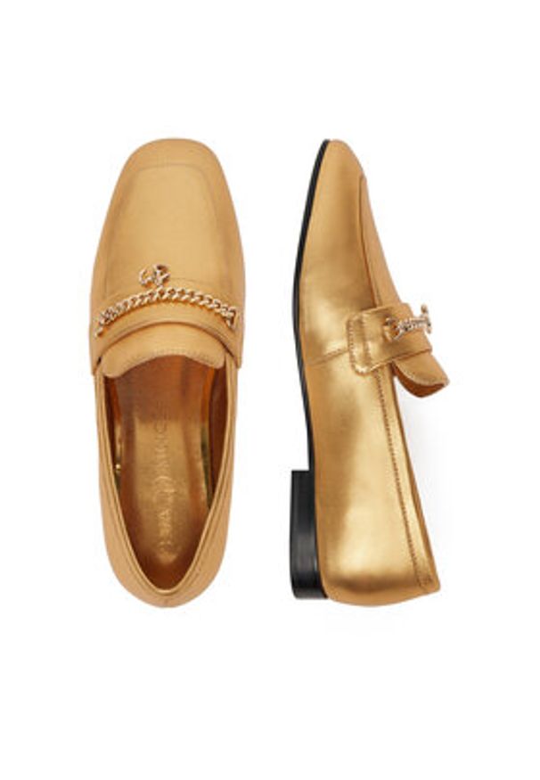 Eva Minge Loafersy CYNIA-LT2513-37 Złoty. Kolor: złoty. Materiał: skóra