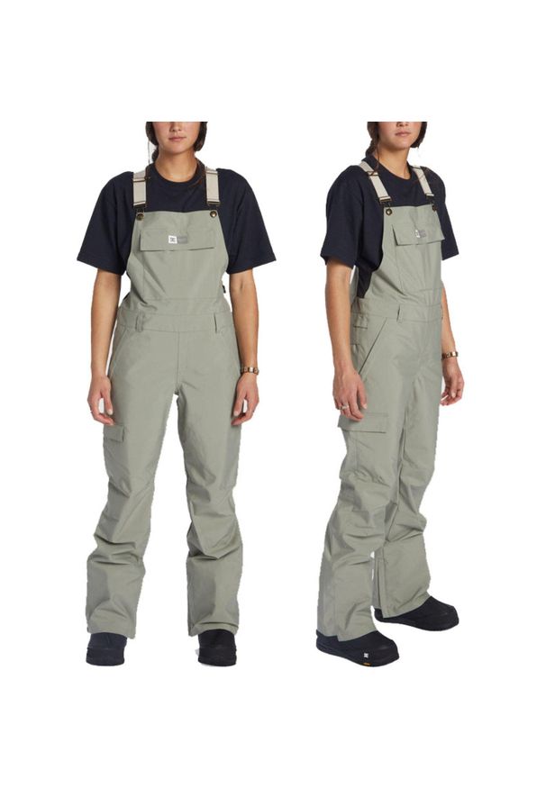 DC Shoes - Spodnie narciarskie damskie DC Valiant Bib na szelkach 10K. Kolor: zielony. Materiał: poliester. Sezon: zima. Sport: narciarstwo