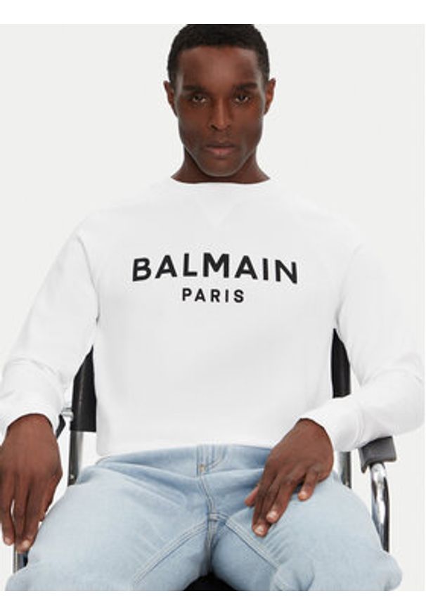 Balmain Bluza DH1JQ005BB65 Biały Regular Fit. Kolor: biały. Materiał: bawełna