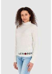 Aeronautica Militare - AERONAUTICA MILITARE Kremowy sweter damski z domieszką kaszmiru, Rozmiar XS. Kolor: beżowy. Materiał: poliamid, kaszmir #6
