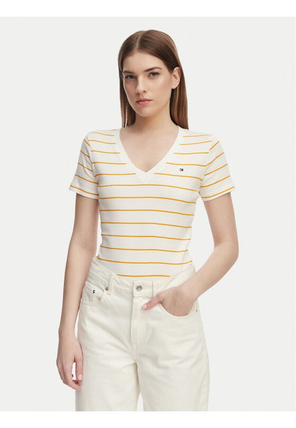 TOMMY HILFIGER - Tommy Hilfiger T-Shirt New Cody WW0WW40584 Pomarańczowy Slim Fit. Kolor: pomarańczowy. Materiał: bawełna