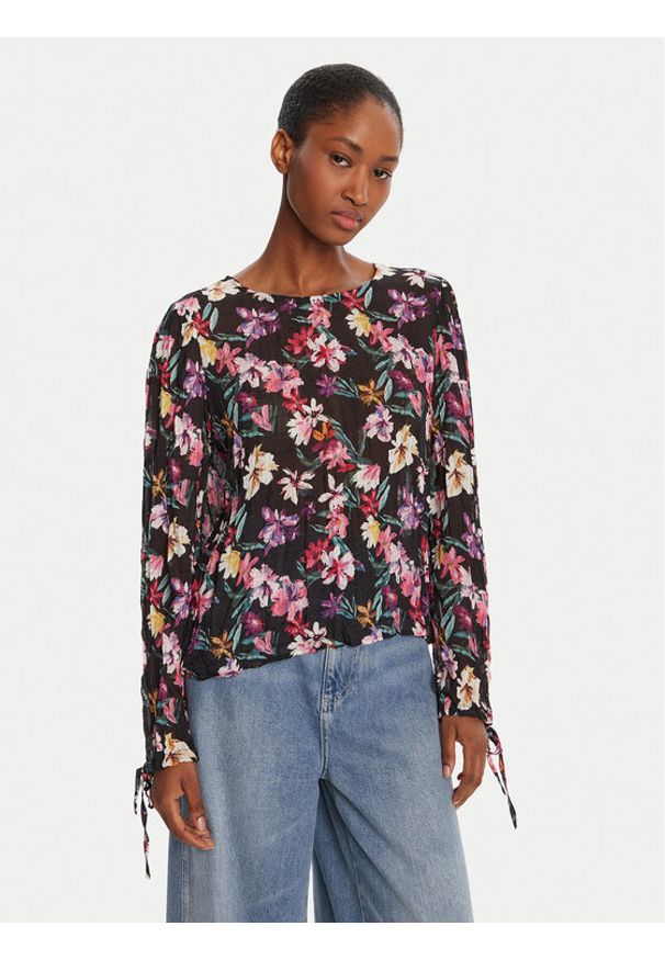 Desigual Bluzka Flori 25WWBW03 Czarny Regular Fit. Kolor: czarny. Materiał: syntetyk