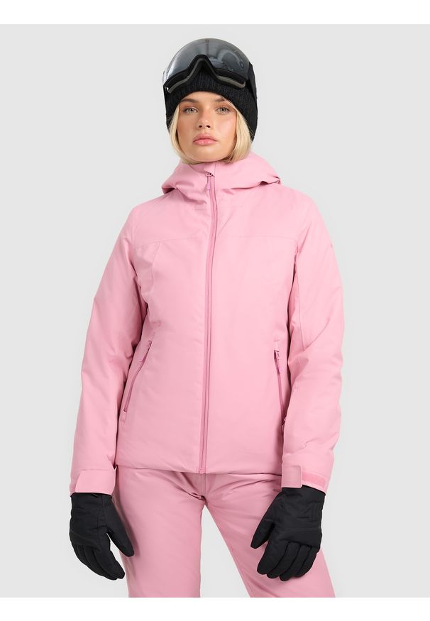4f - 4F Kurtka narciarska membrana 5000 damska - różowa XXL. Okazja: na co dzień. Typ kołnierza: kaptur. Kolor: różowy. Materiał: materiał, syntetyk, dzianina, tkanina, poliester. Sezon: zima. Styl: sportowy, klasyczny, casual