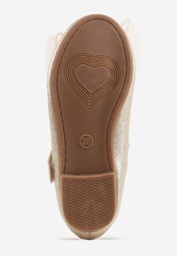 Born2be - Złote Brokatowe Balerinki z Kokardkami i Cyrkoniami Hramagia. Okazja: na spacer, na co dzień. Zapięcie: rzepy. Kolor: złoty. Styl: casual, elegancki #4