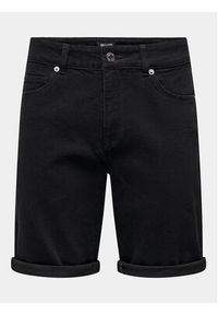 Only & Sons Szorty jeansowe Ply 22029041 Czarny Regular Fit. Kolor: czarny. Materiał: bawełna #3