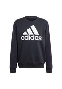 Adidas - Essentials Fleece Big Logo Sweatshirt. Kolor: czarny. Materiał: materiał. Długość rękawa: długi rękaw. Sport: fitness
