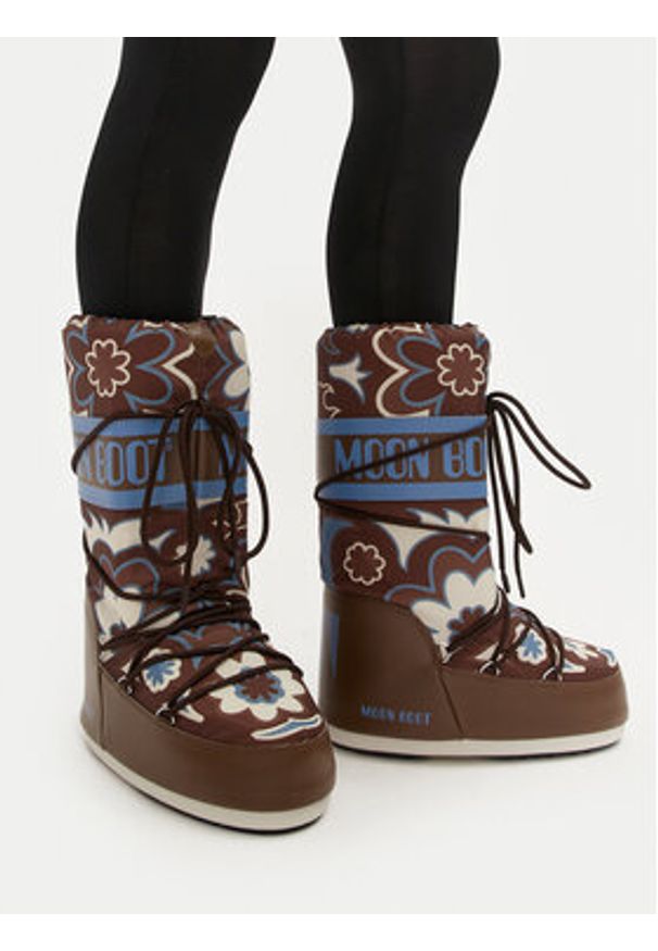 Moon Boot Śniegowce Mb Icon Flower 80D1402940 Brązowy. Kolor: brązowy. Materiał: materiał