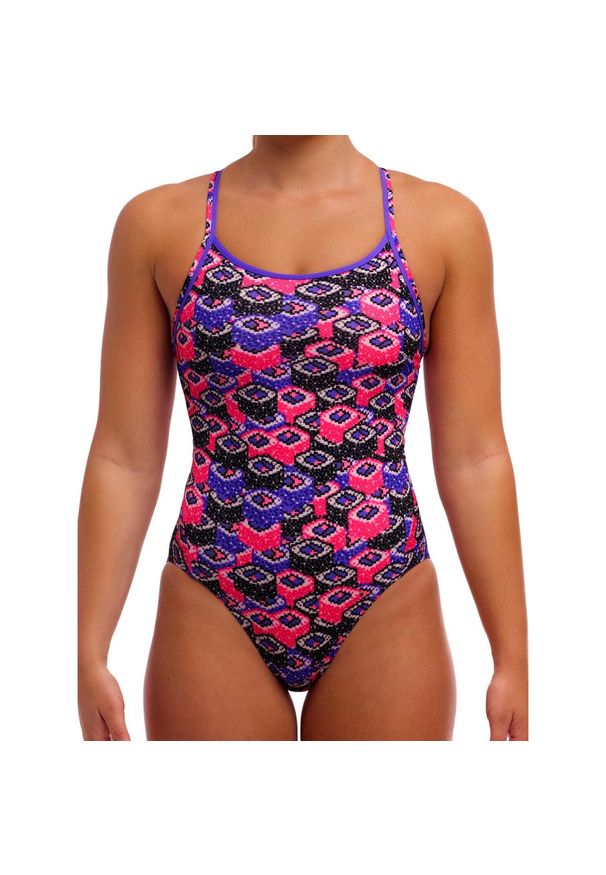 Strój kąpielowy jednoczęściowy FUNKITA Mushi Sushi - Diamond Back. Kolor: fioletowy