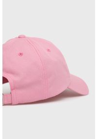 Tommy Jeans czapka bawełniana kolor różowy z aplikacją. Kolor: różowy. Materiał: bawełna. Wzór: aplikacja #4