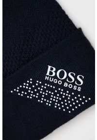 BOSS - Boss - Czapka Boss Athleisure. Kolor: niebieski. Materiał: dzianina #2