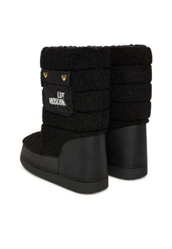 Love Moschino - LOVE MOSCHINO Śniegowce JA24452G0NISM00A Czarny. Kolor: czarny. Materiał: materiał