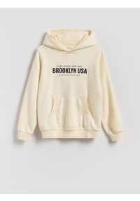 Reserved - Bawełniana bluza oversize - złamana biel. Materiał: bawełna