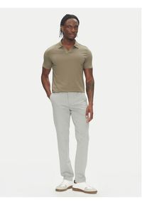 Lindbergh Polo 30-404036 Khaki Slim Fit. Typ kołnierza: polo. Kolor: brązowy. Materiał: bawełna #4