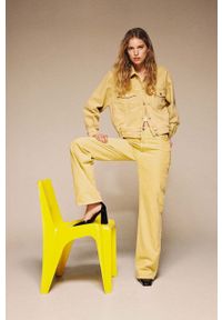 mango - Mango jeansy Kaia damskie high waist. Stan: podwyższony. Kolor: żółty #6