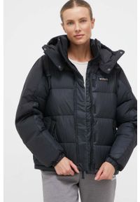 columbia - Columbia kurtka damska kolor czarny zimowa. Kolor: czarny. Materiał: włókno, materiał. Sezon: zima
