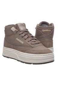 Buty do chodzenia damskie Reebok Club C Geo Mid. Zapięcie: sznurówki. Kolor: brązowy. Materiał: guma, skóra, tkanina. Szerokość cholewki: normalna. Model: Reebok Club. Sport: turystyka piesza