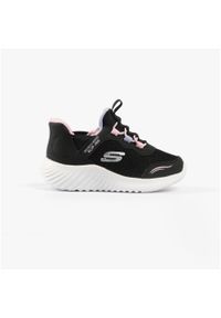 skechers - Buty młodzieżowe dziecięce sportowe Skechers Bounder Slip-ins. Okazja: na spacer, na uczelnię, na co dzień. Kolor: czarny, różowy, wielokolorowy. Model: Skechers Sport. Sport: turystyka piesza