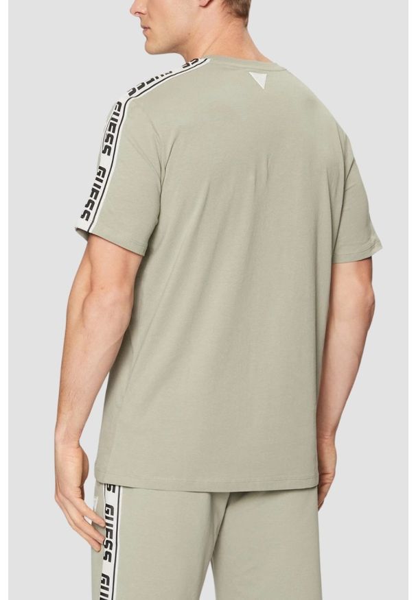 Guess - GUESS Zielony t-shirt męski Arlo. Kolor: zielony