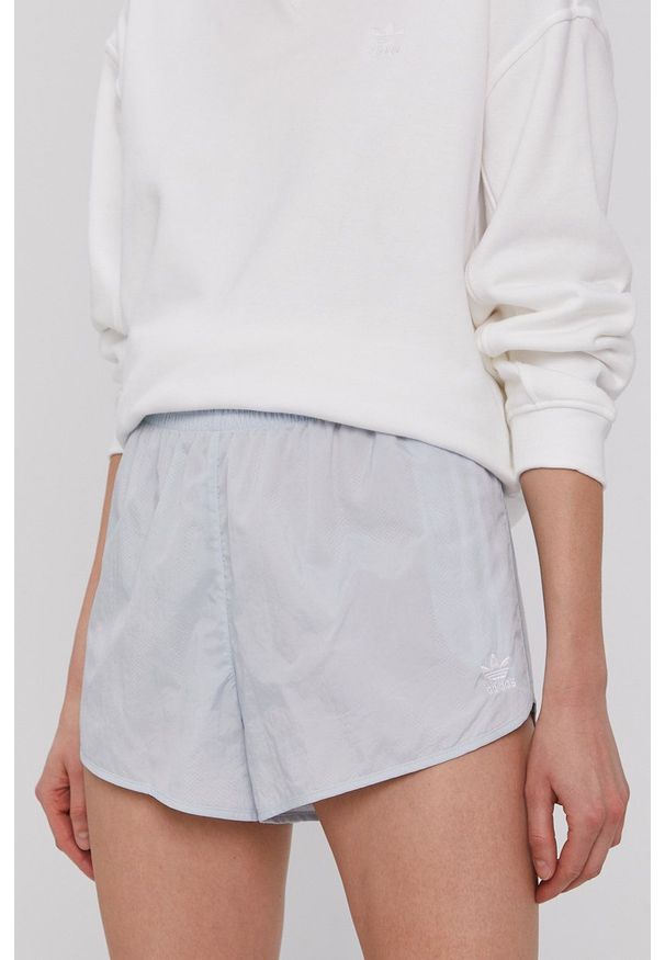 adidas Originals - Szorty. Okazja: na co dzień. Kolor: niebieski. Materiał: dzianina, materiał. Wzór: gładki. Styl: casual