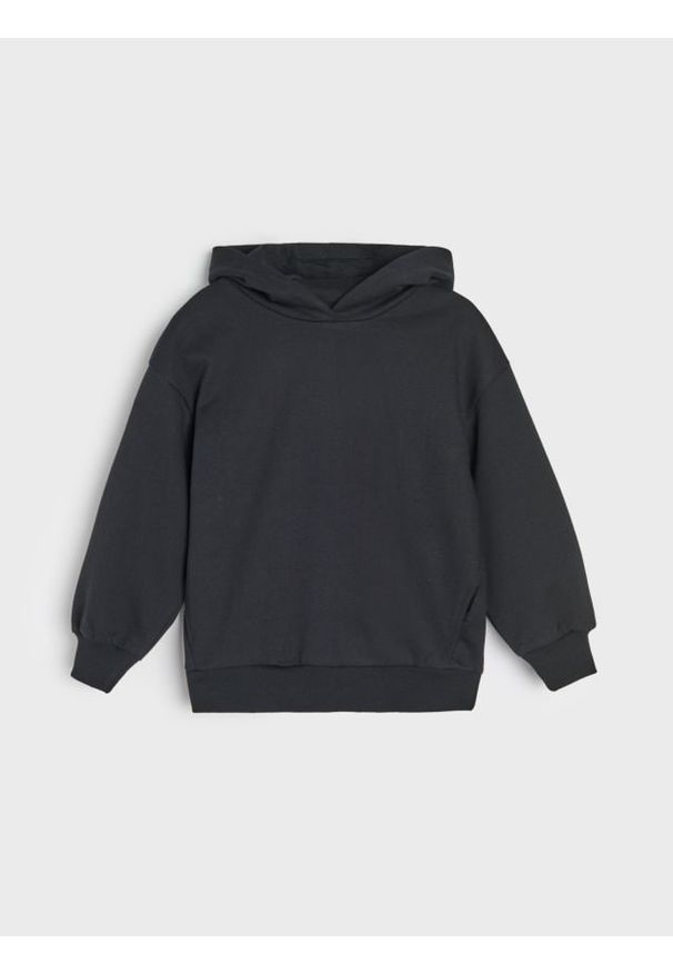 Sinsay - Bluza hoodie basic - czarny. Kolor: czarny