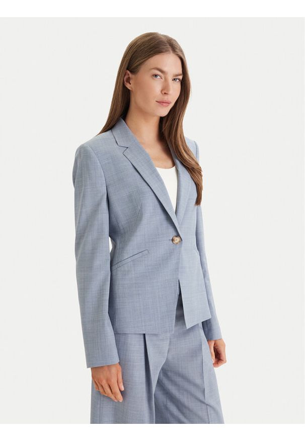 BOSS Marynarka Jia 9 50542010 Niebieski Slim Fit. Kolor: niebieski. Materiał: wełna