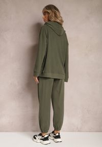 Renee - Ciemnozielony Komplet Dresowy z Bluzą i Spodniami Deparisa. Kolor: zielony. Materiał: dresówka